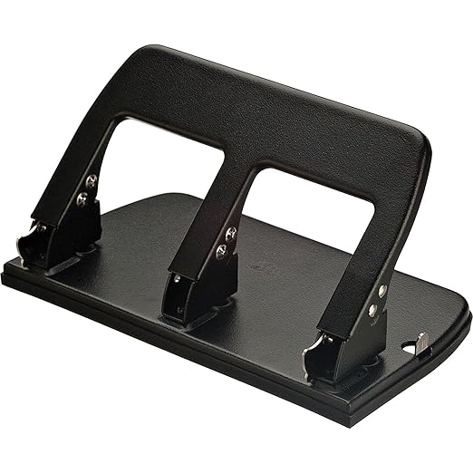 Office Depot Medium-Duty Fixed-Head 3-Hole Punch, Black, 10088