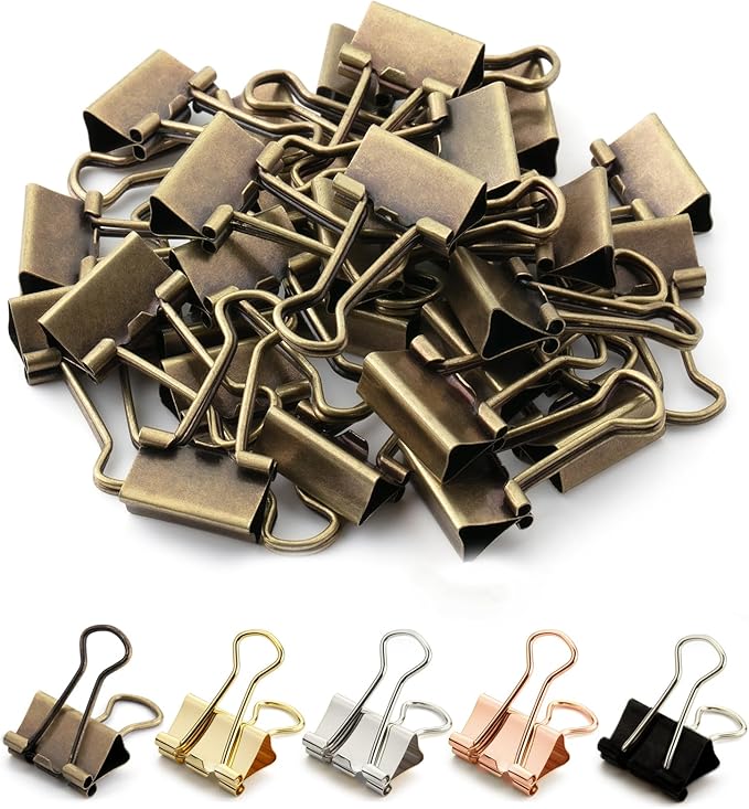 Mr. Pen- Binder Clips, Small, 50 Pack, 0.75 in, Bronze, Clips, Paper Binder Clips, Office Clips, Mini, Holds 50 Pages