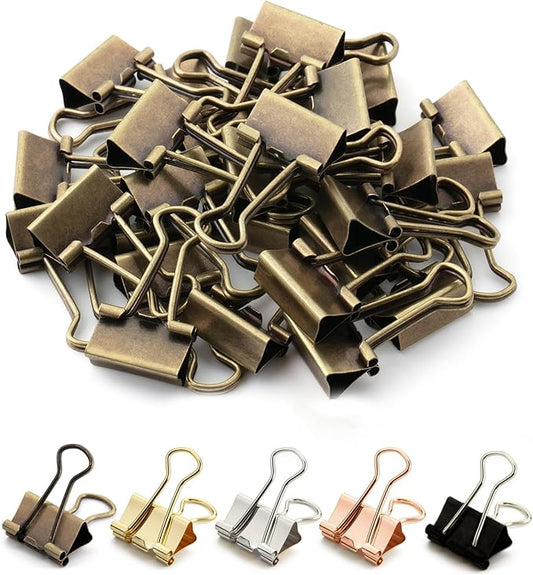 Mr. Pen- Binder Clips, Small, 50 Pack, 0.75 in, Bronze, Clips, Paper Binder Clips, Office Clips, Mini, Holds 50 Pages