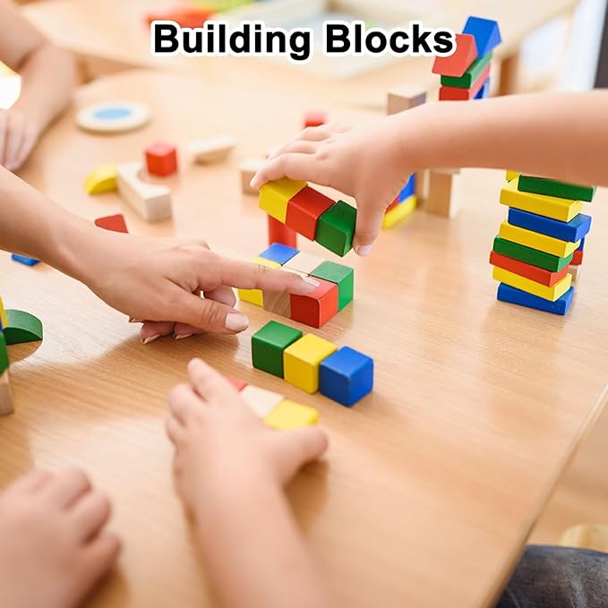 50-Pack DIY Wooden Cube, 0.4 Inch(1 Cm) Colored Natural Wood Blocks for Crafts Making Puzzle Games/Wedding/Home Decor/Dice/Building, Square Blank Block [Orange]