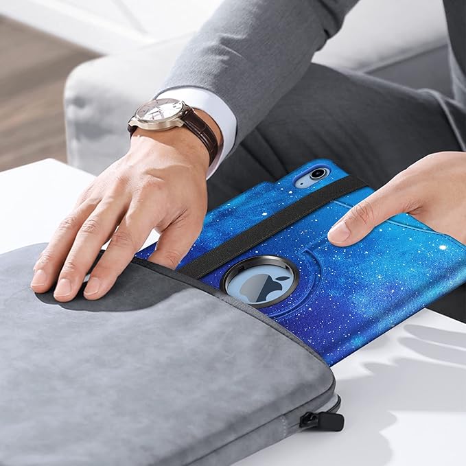 Fintie Rotating Case for iPad (A16) 11th Generation 11 Inch (2025), iPad 10th Generation 10.9 Inch (2022) - [Built-in Pencil Holder] 360 Degree Rotating Protective Stand Cover, Starry Sky