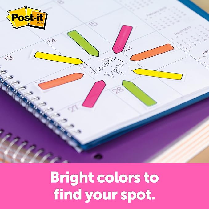 Post-it Message Sign Here Flags, 30/Dispenser, 4 Dispensers/Pack, .47 in Wide, Assorted Colors (684-SH) (Pack of 2)