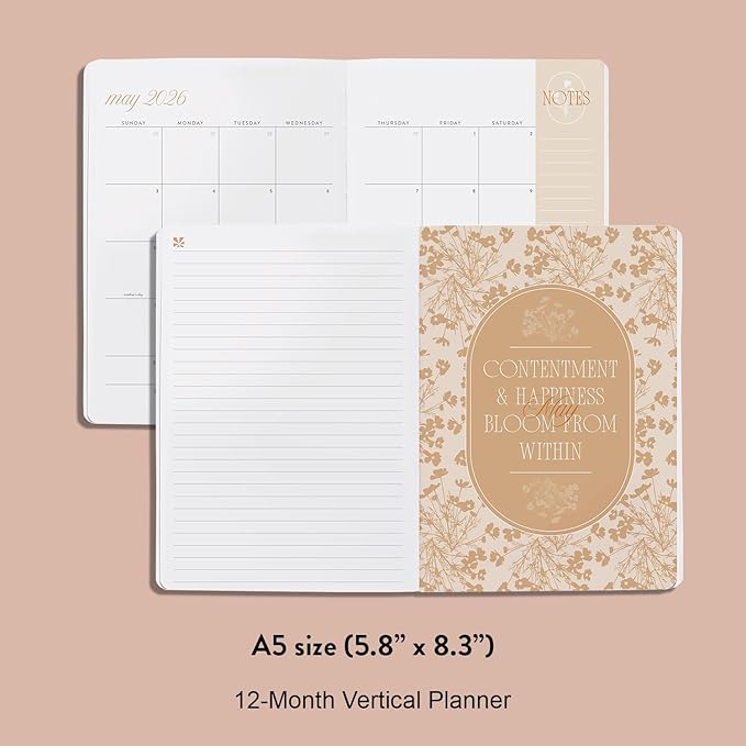 A5 Softbound LifePlanner (January 2026 - December 2026) - Forest Green, horizontal layout