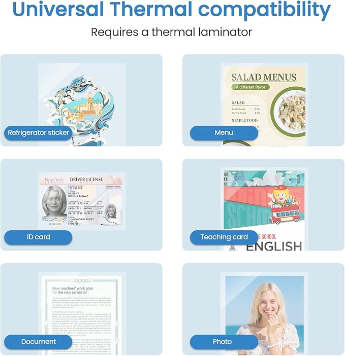 200 Pack Thermal Laminating Pouches 10 Mil, 9 x 11.5 Inches Clear Laminating Sheets, Wide Size Compatibility Office Laminating Supplies for Letter, Photo, Card and ID Badge