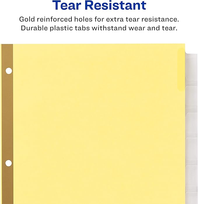 Avery 8-Tab Binder Dividers, Insertable Clear Big Tabs, 48 Packs (11112)