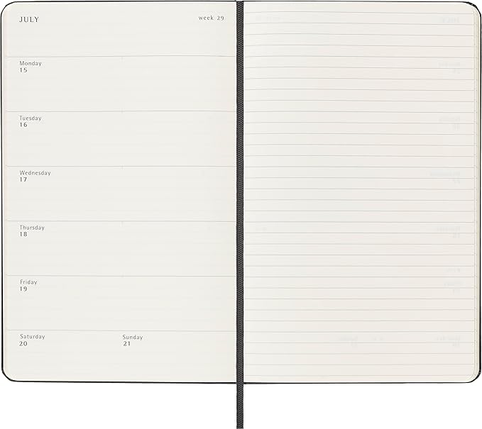 Moleskine 2023-2024 Weekly Planner, 18M, Large, Black, Hard Cover (5 x 8.25)
