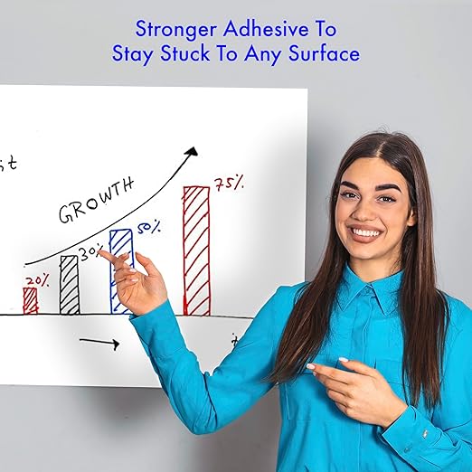 Kassa Reusable & Removable White Board Wallpaper | 1.4ft x 8ft Self Adhesive Dry Erase Contact Paper | 3 Markers & Eraser Cloth Included | for Home, Office, School & Kids Art & Decoration