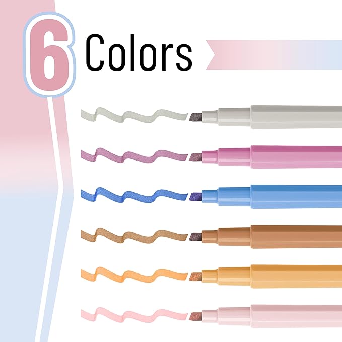 Mr. Pen- Aesthetic Highlighters, 6 Pack, Chisel Tip, Retro Tones, Cute Highlighters Assorted Colors
