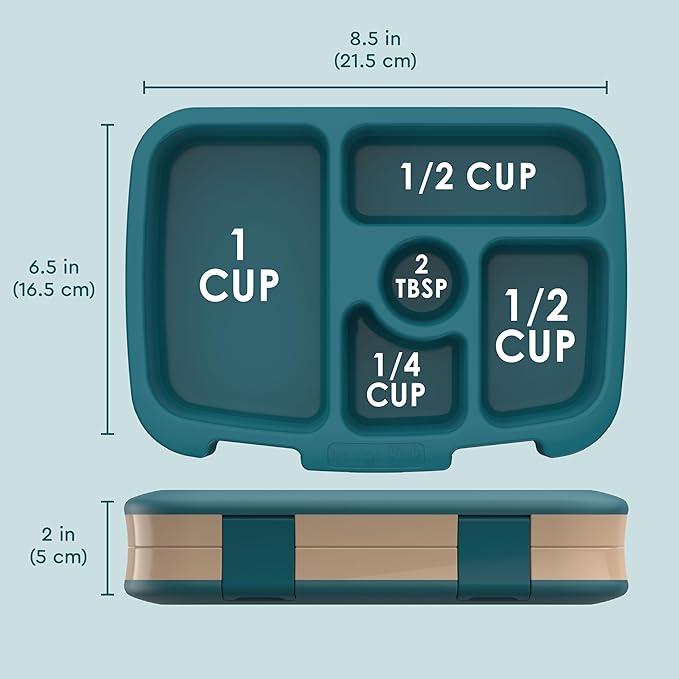 Bentgo Kids Prints Leak-Proof, 5-Compartment Bento-Style Kids Lunch Box - Ideal Portion Sizes for Ages 3-7, Durable, Drop-Proof, Dishwasher Safe, & PFAS & BPA-Free Materials (Trains)