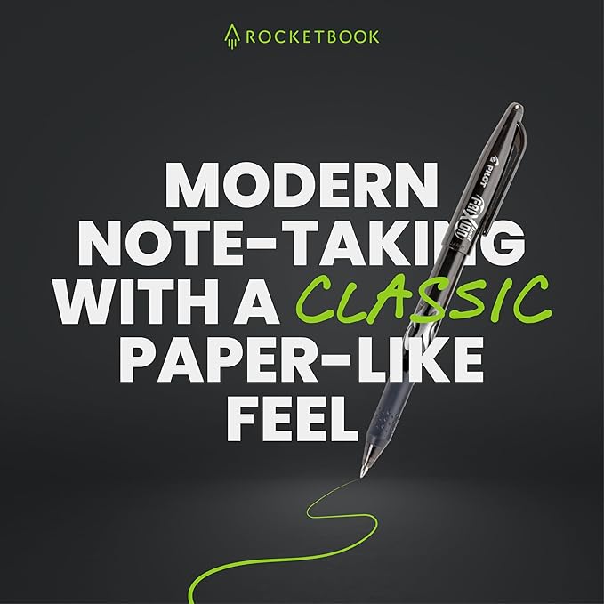 Rocketbook Fusion Reusable Undated Productivity Planner, Letter Size 8.5x11, Maroon - Goals, Monthly and Weekly Calendar, Daily To-do List, Lined and Dotted Notes Pages