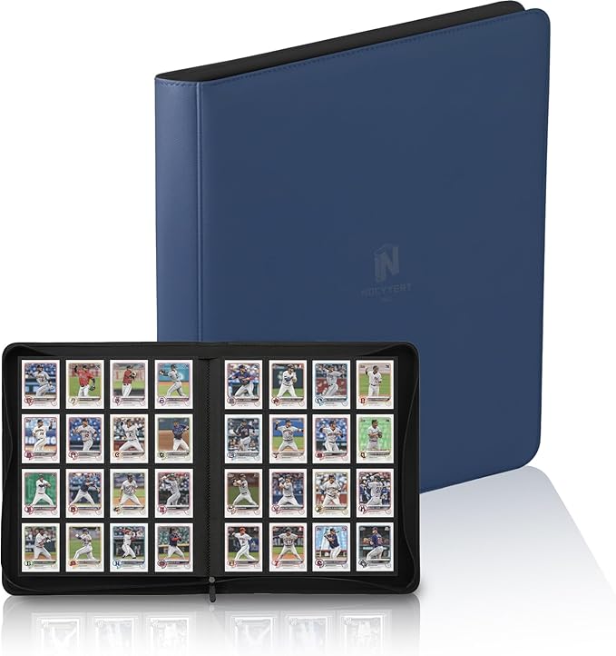 1000+ Pockets Premium Trading Card Binder, 16 Pockets Trading Card Binder Ringless Side Loading Trading,Card Holder Folders for MTG, TCG, Game Cards & Sports Cards(Blue)
