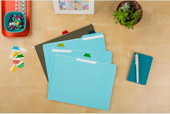 Avery Insertable Self-Adhesive Tabs with Printable Inserts, 1", Permanent Adhesive, Assorted (Blue, Clear, Green, Red and Yellow), Pack of 25 Index Tabs (16219)