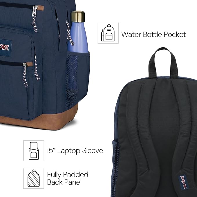 JanSport Cool Backpack with 15-inch Laptop Sleeve, Large Computer Bag Rucksack with 2 Compartments, Ergonomic Straps, Faded Tapestry