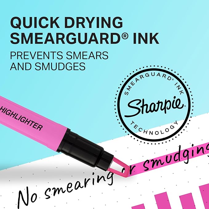 Sharpie Highlighter Clear View Highlighter with See-Through Chisel Tip Stick Assorted 12 Count