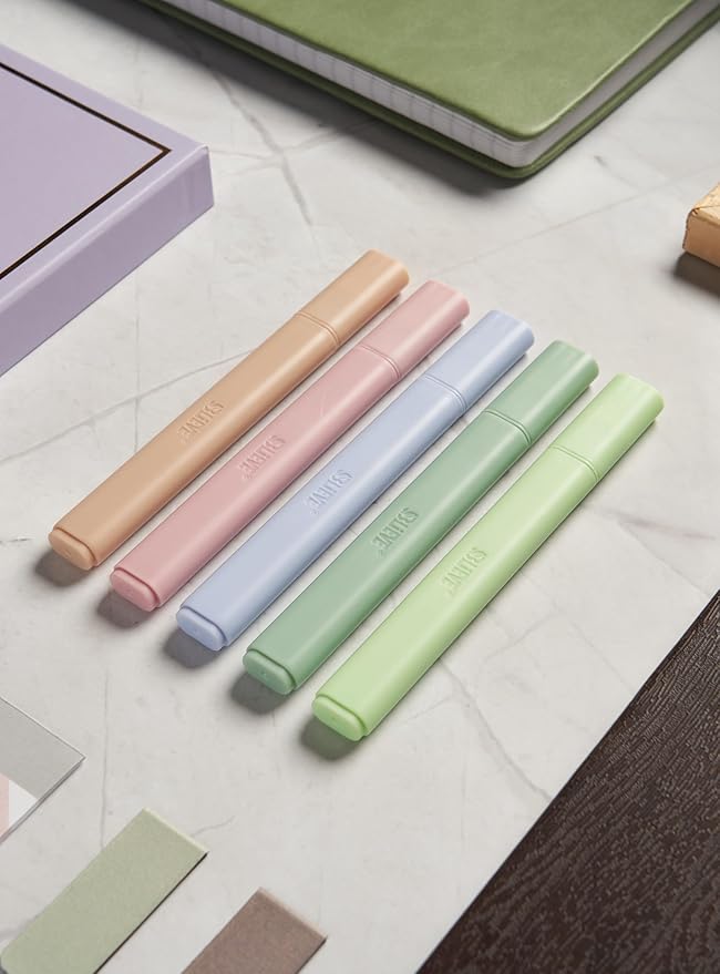 BLIEVE- Aesthetic Highlighters No Bleed Through Assorted Colors, Cute Highlighter For Journaling Office Supplies And Accessories, Bible Highlighters And Pens No Bleed Chisel Tip (EARTHY)