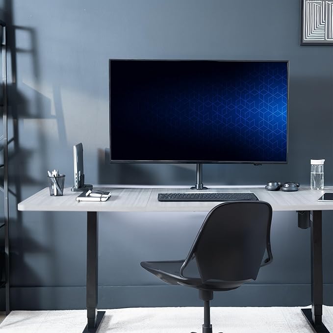 VIVO Ultra Wide Screen TV and Monitor Desk Mount, Adjustable Height and Tilt Stand for Screens up to 42 inches, Black, STAND-V101C