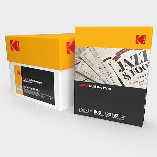 Kodak Printer Paper 8.5 x 11 | 20 lb Copy Paper 92 Bright | 40 Cartons | 200,000 Sheets