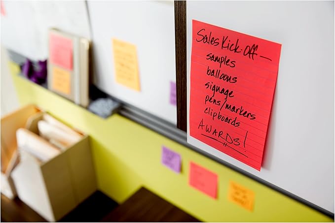 Post-it Super Sticky Notes, Assorted Sizes, 13 Pads, 2X The Sticking Power, Playful Primaries, Primary Colors (Red, Yellow, Green, Blue, Purple), Recyclable (4623-13SSAU) (Pack of 2)