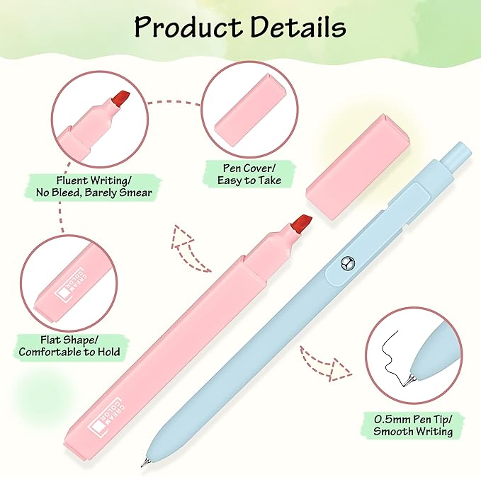12 Pastel No Bleed Bible Highlighters and 5 Black Pens with 620 Sheets Transparent Sticky Notes, Bible Journaling Kit, Aesthetic Colored Labels for School Office Annotating Books Supplies