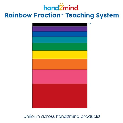 hand2mind Plastic Rainbow Blank Fraction Tiles, Montessori Math Materials for Kids to Learn Fraction Equivalence Math Manipulatives 4th Grade Fraction, Homeschool Supplies (Set of 51)