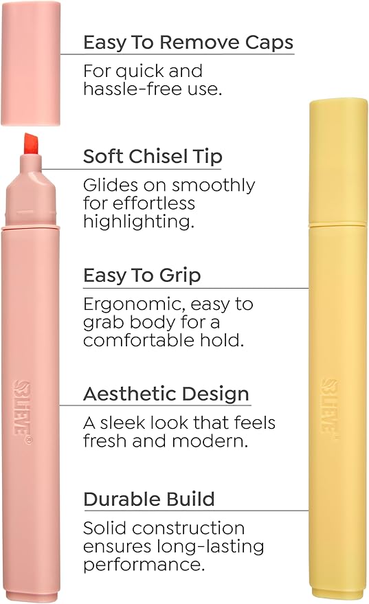 BLIEVE- Bible Highlighters No Bleed Through Assorted Colors, Cute Highlighter For Journaling Office Supplies And Accessories, Bible Highlighters And Pens No Bleed Chisel Tip (CANDY)