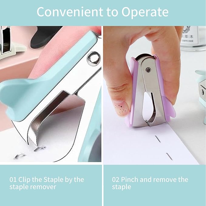3PCS(Pink,Blue,Purple) Staple Remover Tool,Stapler Removers Staple Puller for Office Work, Crafting, and Home Projects