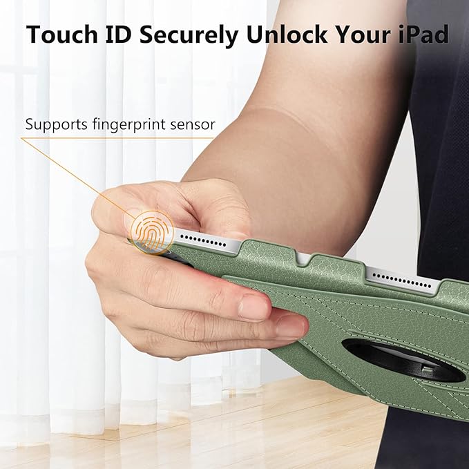 Fintie Rotating Case for iPad (A16) 11th Generation 11 Inch (2025), iPad 10th Generation 10.9 Inch (2022) - [Built-in Pencil Holder] 360 Degree Rotating Protective Stand Cover, Sage Green