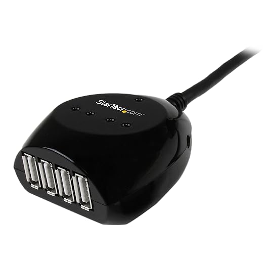 StarTech.com 15m USB 2.0 Active Cable with 4 Port Hub - Long USB Cable with 4 port USB Hub - USB A (M) to 4x USB A (F) - 15m, 50 ft Black, TAA (USB2EXT4P15M)