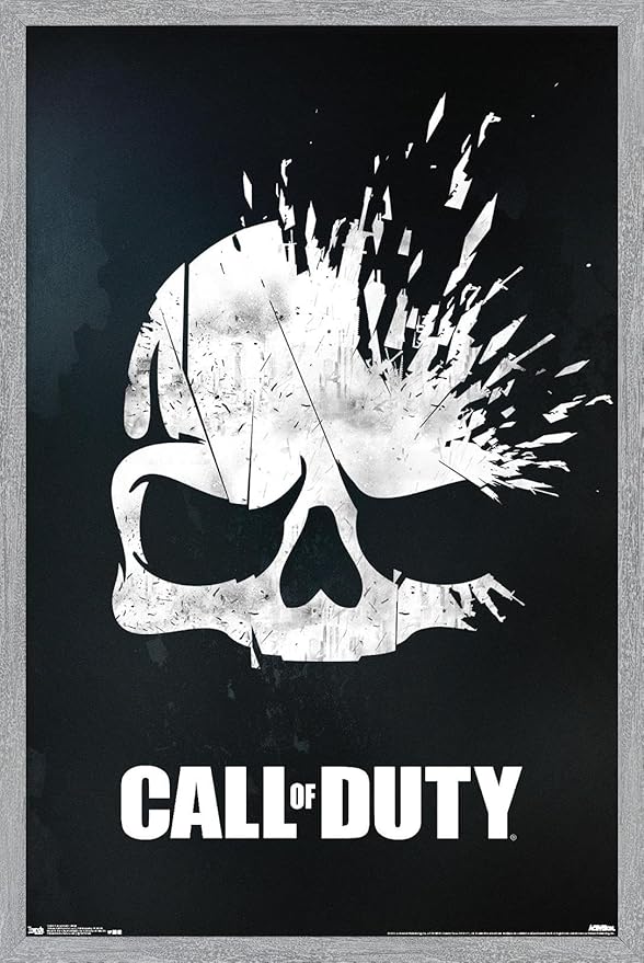 Call of Duty - Skull Wall Poster, 22.4L" x 14.7W", Gray Framed Version