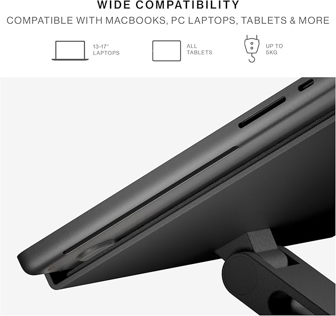 Native Union Desk Laptop Stand – Height Adjustable Ergonomic Computer Stand – Compatible with MacBook Air/Pro, iPad, Dell, HP, Lenovo, Microsoft Surface & Laptops & Tablets Up to 5kg (Slate Green)