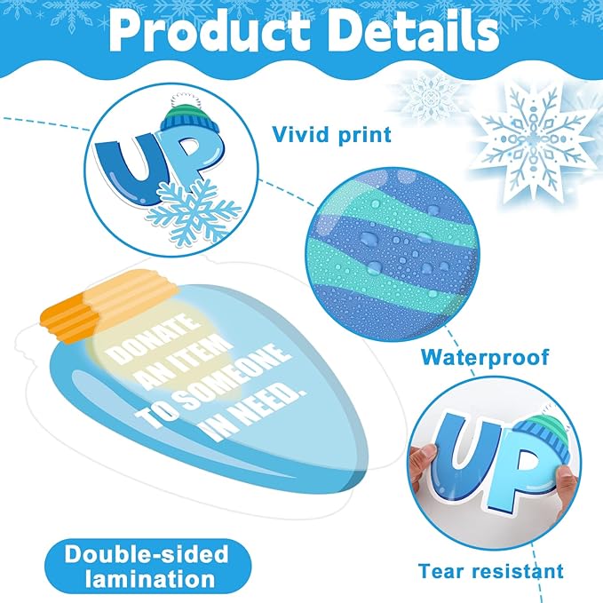 Winter Bulletin Board Set Classroom Decorations Christmas Kindness Paper Cutouts Winter Colorful Bright Light Bulb Bulletin Board Snowflake Cutout for Holiday School Home Office Wall Decor Supplies