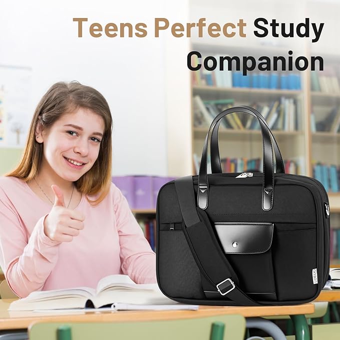 3 Ring Binder with Zipper Fits 500 Sheets, 2 Inch Zipper Binder 3 Ring with Shoulder Strap, Binders Organizer Bag with 16" Laptop Compartment for School and Office