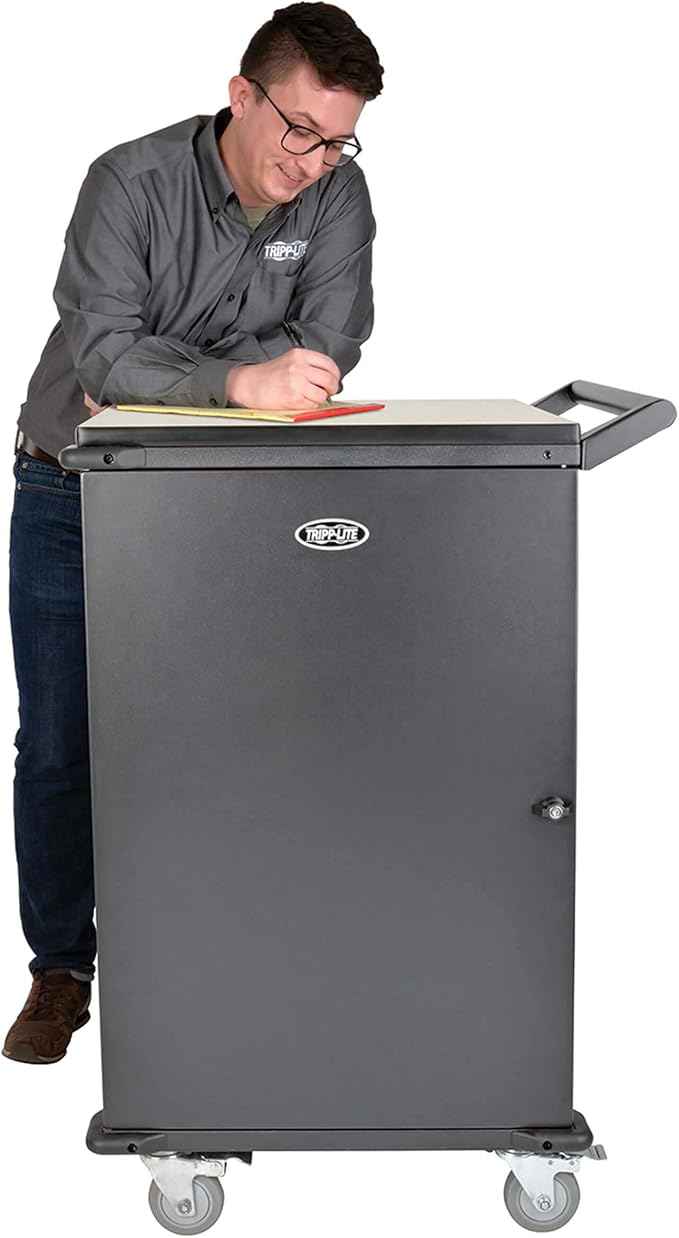 Tripp Lite 48-Port AC Mobile Charging Cart Storage Station for Chromebooks, iPads, Laptops, Tablets, Black (CSC48AC)