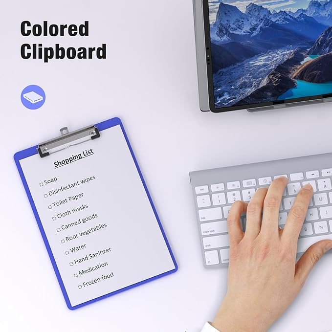 2 Pack Small Clipboards, A5 Plastic Mini Blues Clip Board for Classroom, Students, Kid, Size 6" x 9" with Low Profile Clip, Office & School Supply