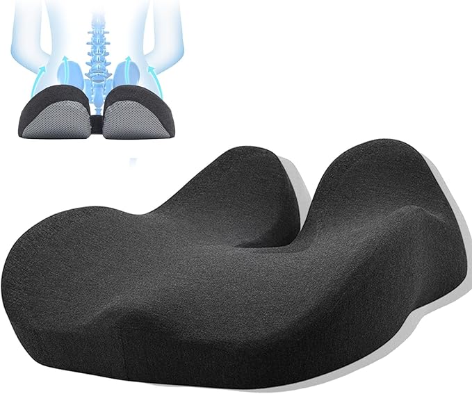 CXC Seat Cushions for Office Chairs – Recovery Memory Foam, Seat Cushion for Desk Chair, Car, Wheelchair, Hip & Tailbone Pain Relief Cushion for Long Sitting, Non-Slip (Dark Gray, Modal Fabric)