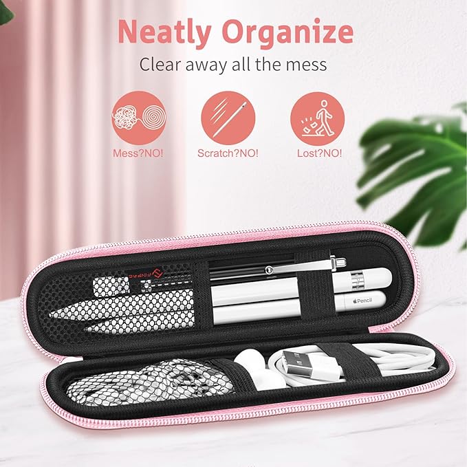 Fintie Pen Holder Case for Apple Pencil Pro, Apple Pencil (USB-C / 1st / 2nd Generation), Soft Neoprene Zipper Carrying Bag Sleeve Pouch for Samsung Stylus, Surface Pen