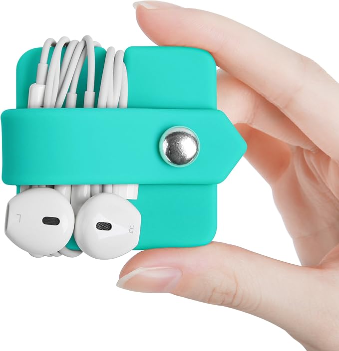 Cord Organizer Earbuds Holder Earphone Wrap Earphones Organizer Headset Headphone Earphone Wrap Winder Cord Manager Cable Winder Blue