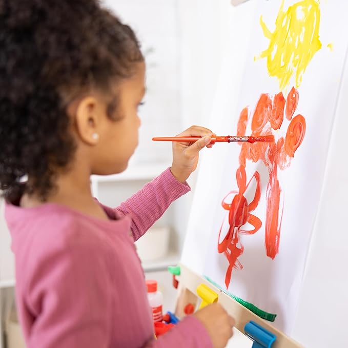 Melissa & Doug Deluxe Wooden Art Easel for Kids with Dry-Erase Board, Chalkboard & Drawing Paper Roller, Folding Double-Sided Toddler Easel, Preschool Learning Toys for Girls & Boys Ages 3+