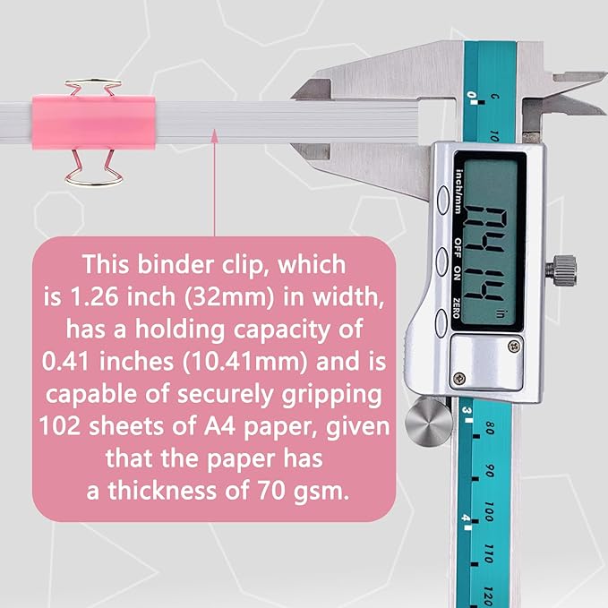 48 Pcs Medium Binder Clips, 1.25 inch(32mm), Colored Binder Clips, Paper Clamps Medium Size for Office Supplies, 4 Vibrant Colors