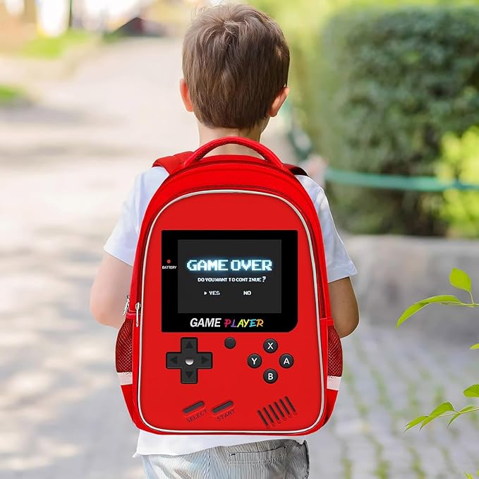 School Backpack For Boys - Gamer Boys Backpack For Kids Children Teens Elementary Middle School - Ages 6-18，17″