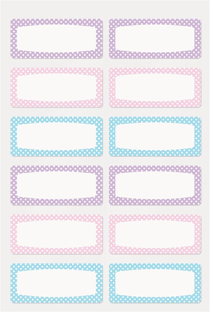 Avery No-Iron Fabric Name Labels, Soft Pastels Preprinted Designs, Handwrite-Only, 2-Pack, 48 Preprinted Labels (22282)