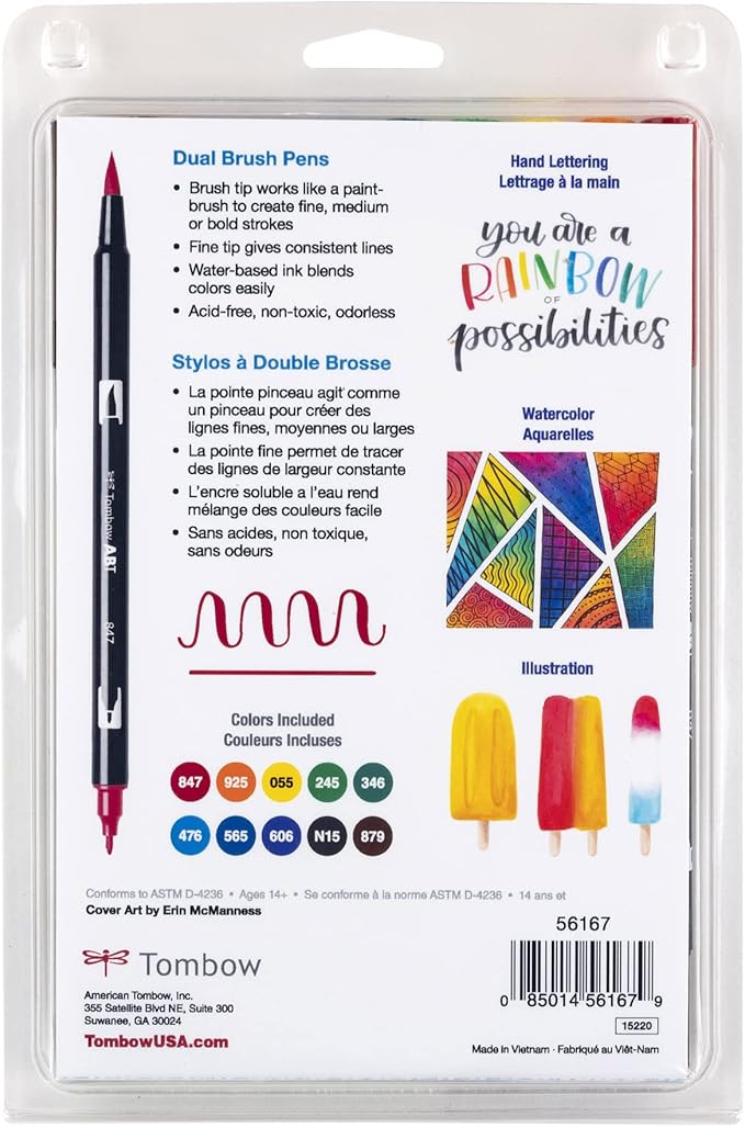 Tombow Dual Brush Pens, 10/set
