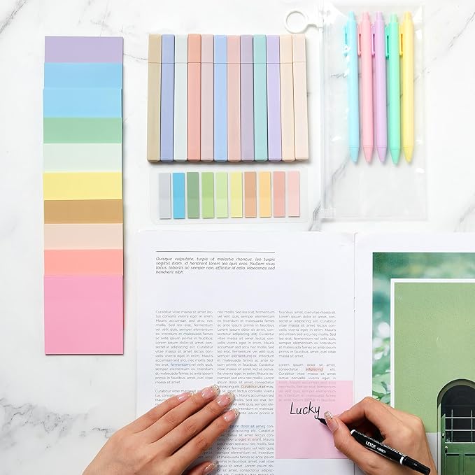 Jutom 38 Pcs Bible Journaling Study Kit for Women, Book Annotation Supplies with Highlighters Pens, Tabs, Sticky Notes, Markers for Christian Office Bible Study Supplies(Pastel Color,Square)