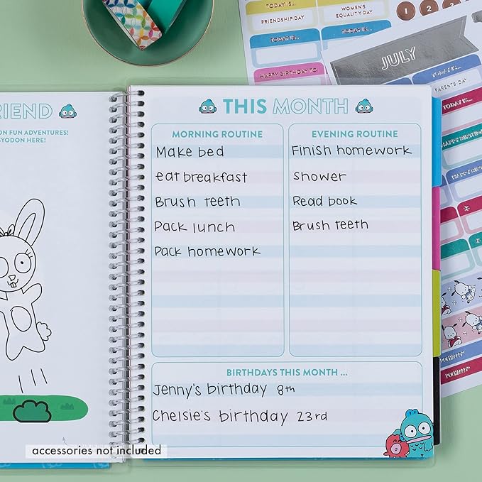 Erin Condren 2020 Kids Planner, 7 x 9 inches, Hello Kitty & Friends Theme, 12-Month Undated Planner & Activity Book, Interchangeable Covers, Sticker Sheets Included