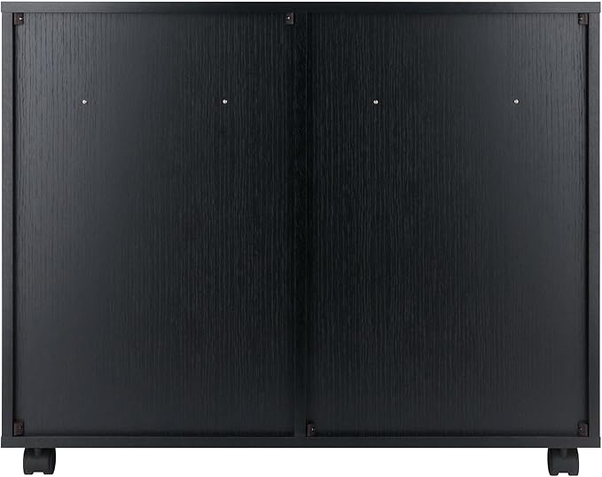 Winsome Halifax Storage Mobile Cabinets, 2 Doors, 4 Drawers, 4 Small Bins, for Home Office, Black