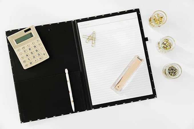 Kate Spade New York Standard Function Desktop Calculator, Acrylic Solar Powered Calculator, Gold Dot