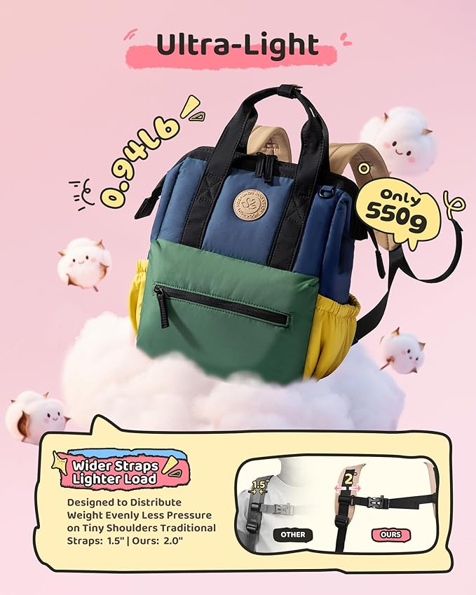 LOVEVOOK Toddler Backpack for Boys 2-4, Small Preschool Backpack for Boys, Lightweight Travel Kids Backpacks for Kindergarten, Mini Daycare Bookbag with Chest Buckle