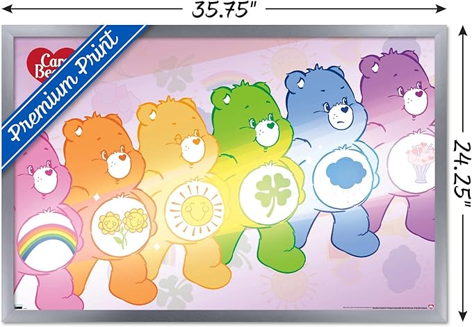 Care Bears - Care Bear Stare Wall Poster, 34L" x 22.4W", Silver Framed Version