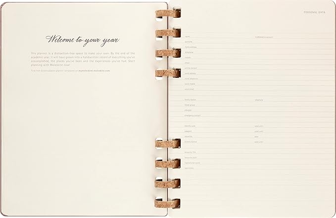 Moleskine 2024 Spiral Academic Planner, 12M, Extra Large, Crush Almond, Hard Cover (7.5 x 10)