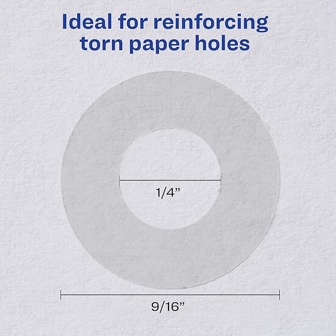Avery Reinforcement Labels, 1/4" Diameter, Clear, 3 Packs, 600 Page Reinforcement Stickers Total (21881)